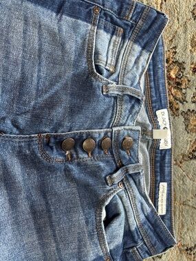 Black Daisy High-Rise Blue Button-Fly Distressed Punk Women’s Jeans Streetwear